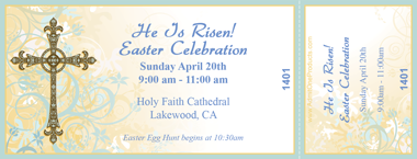 Elegant Cross Full Color Ticket