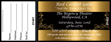 Elegant Gold Full Color Raffle Ticket