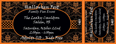 Elegant Halloween Full Color Ticket