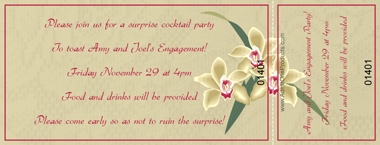 Elegant Orchids Full Color Ticket