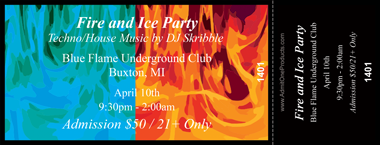 Fire and Ice Full Color Ticket
