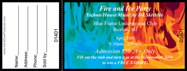 Fire and Ice Full Color Raffle Ticket