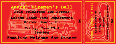 Fire Engine Full Color Ticket