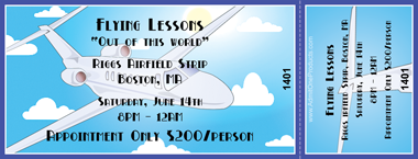 Flying Plane Full Color Ticket