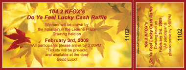 Fall Foliage Full Color Ticket with Text