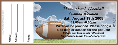 Football Field Full Color Raffle Ticket with Text