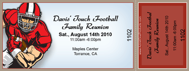Football Player Full Color Ticket