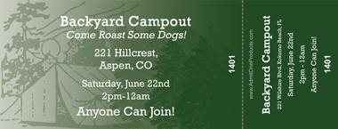 Forest Camping Full Color Ticket
