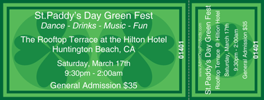 Four Leaf Clover Full Color Ticket