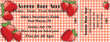 Fresh Strawberries Full Color Ticket