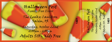 Giant Candy Corn Full Color Ticket