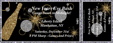 Glitter Champagne Full Color Ticket