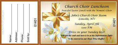 Golden Cross Full Color Raffle Ticket