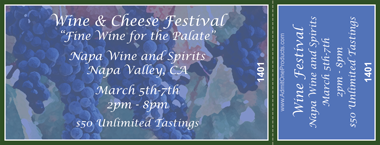 Wine Festival Grape Painting Medium Souvenir Ticket