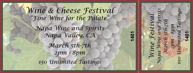 Wine Festival Grapes Medium Souvenir Ticket