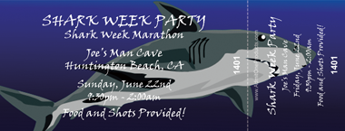Great White Shark Full Color Ticket