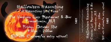 Halloween Cat Full Color Ticket