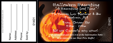 Halloween Cat Full Color Raffle Ticket