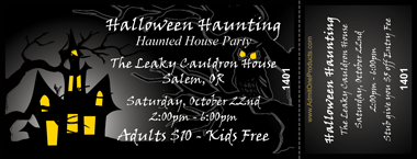 Halloween House Full Color Ticket