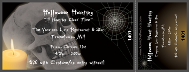 Halloween Skull Full Color Ticket
