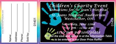 Handprints Full Color Raffle Ticket