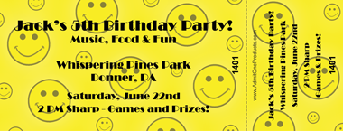 Happy Faces Full Color Ticket