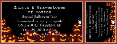 Happy Jack O&#039;Lanterns Medium Full Color Ticket with Text