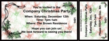 Holly Ribbon Full Color Ticket