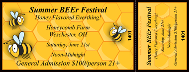 Honey Bees Full Color Ticket