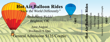 Hot Air Balloons Full Color Ticket