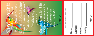 Hummingbirds Full Color Raffle Ticket