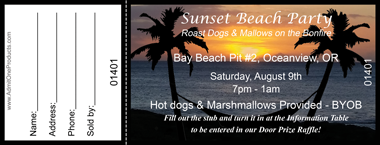 Island Hammock Full Color Raffle Ticket