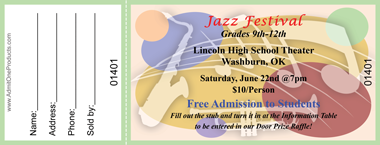 Jazz Abstract Full Color Raffle Ticket