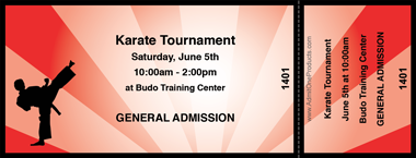 Karate Full Color Ticket