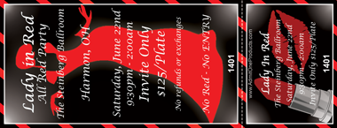 Lady in Red Full Color Ticket