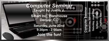 Laptop Computer Full Color Ticket