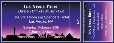Las Vegas Skyline Full Color Ticket