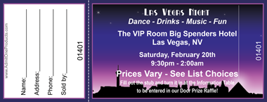 Las Vegas Skyline Full Color Raffle Ticket
