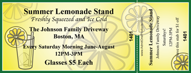 Lemonade Full Color Ticket