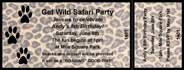 Leopard Print Full Color Ticket