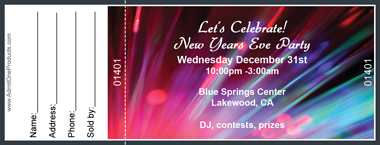 Light Show Full Color Raffle Ticket with Text