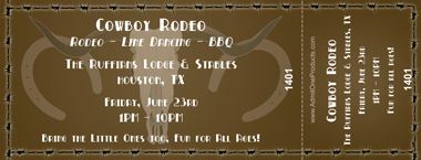 Longhorn Full Color Ticket