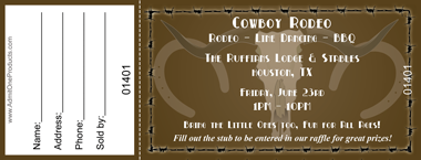 Longhorn Full Color Raffle Ticket