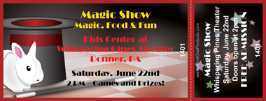 Magic Show Full Color Ticket