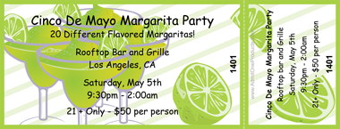 Margaritas Full Color Ticket