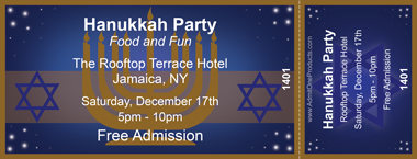 Menorah Full Color Ticket