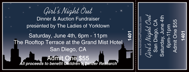 Midnight Skyline Full Color Ticket