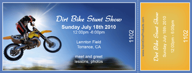 Motocross Full Color Ticket with Text