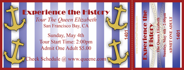 Nautical Stripes Full Color Ticket