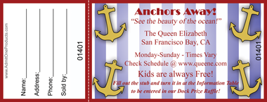 Nautical Stripes Full Color Raffle Ticket